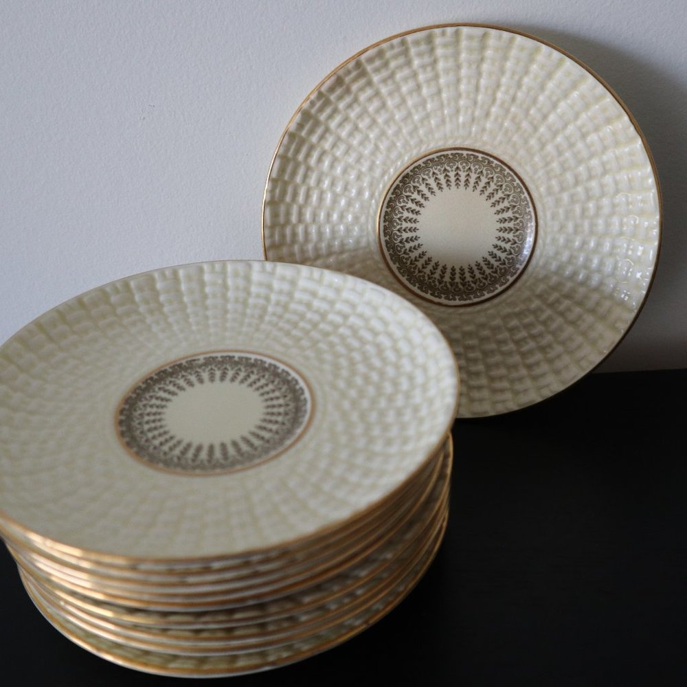 Antique China Saucers Set of 10 / Adderley China Saucers Set of 10